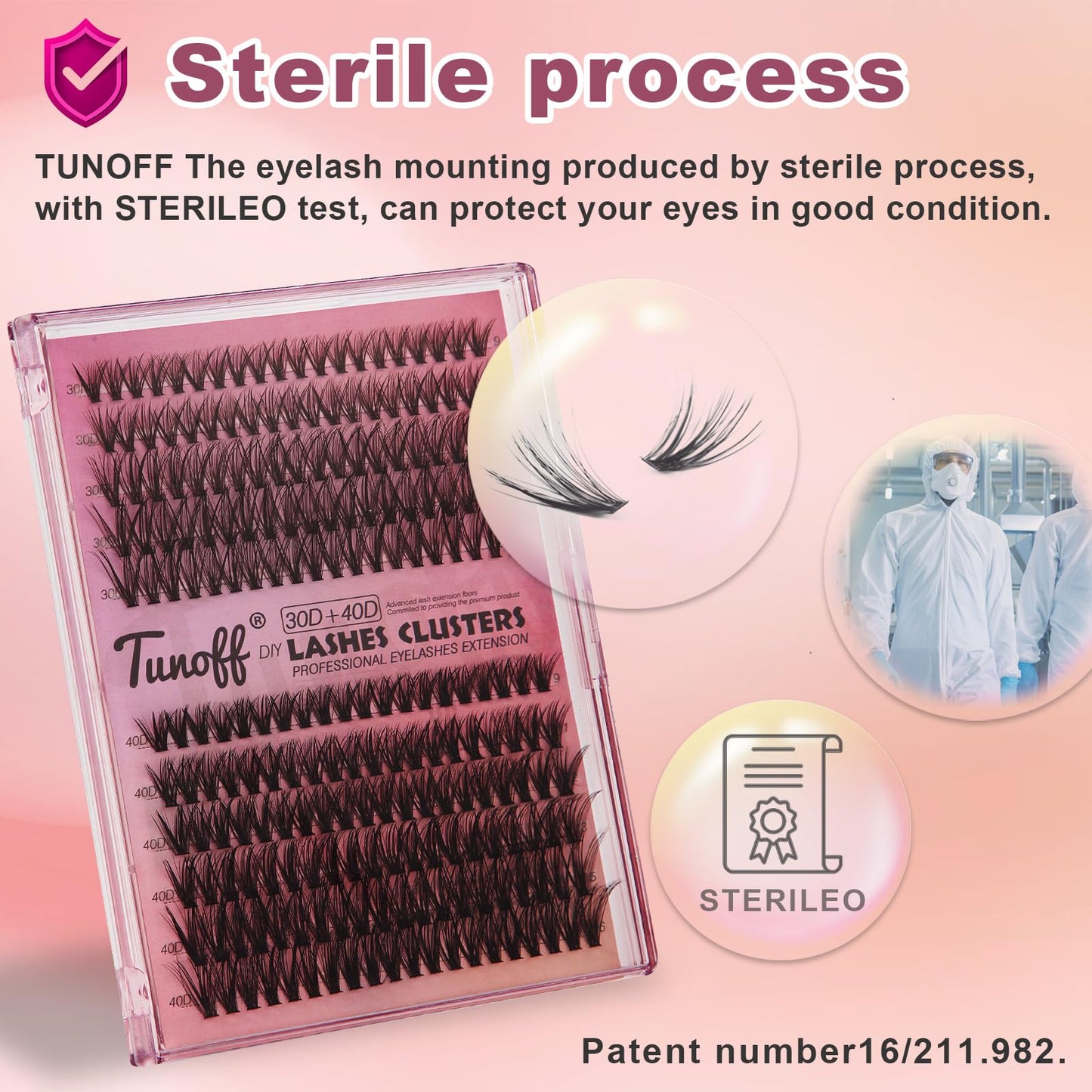 TUNOFF Lash Extension Kit DIY300 pcs Lash Clusters.Sterile Production Patent.9-16mm hybrid 30D40D Curl Single eyelash kit.eyelash clusters with Eyelash Adhesive and Sealed Eyelash Forceps (300)