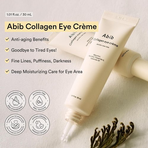 Abib Collagen Eye Cream - Jericho Rose Tube for Dark Circles & Puffiness Relief