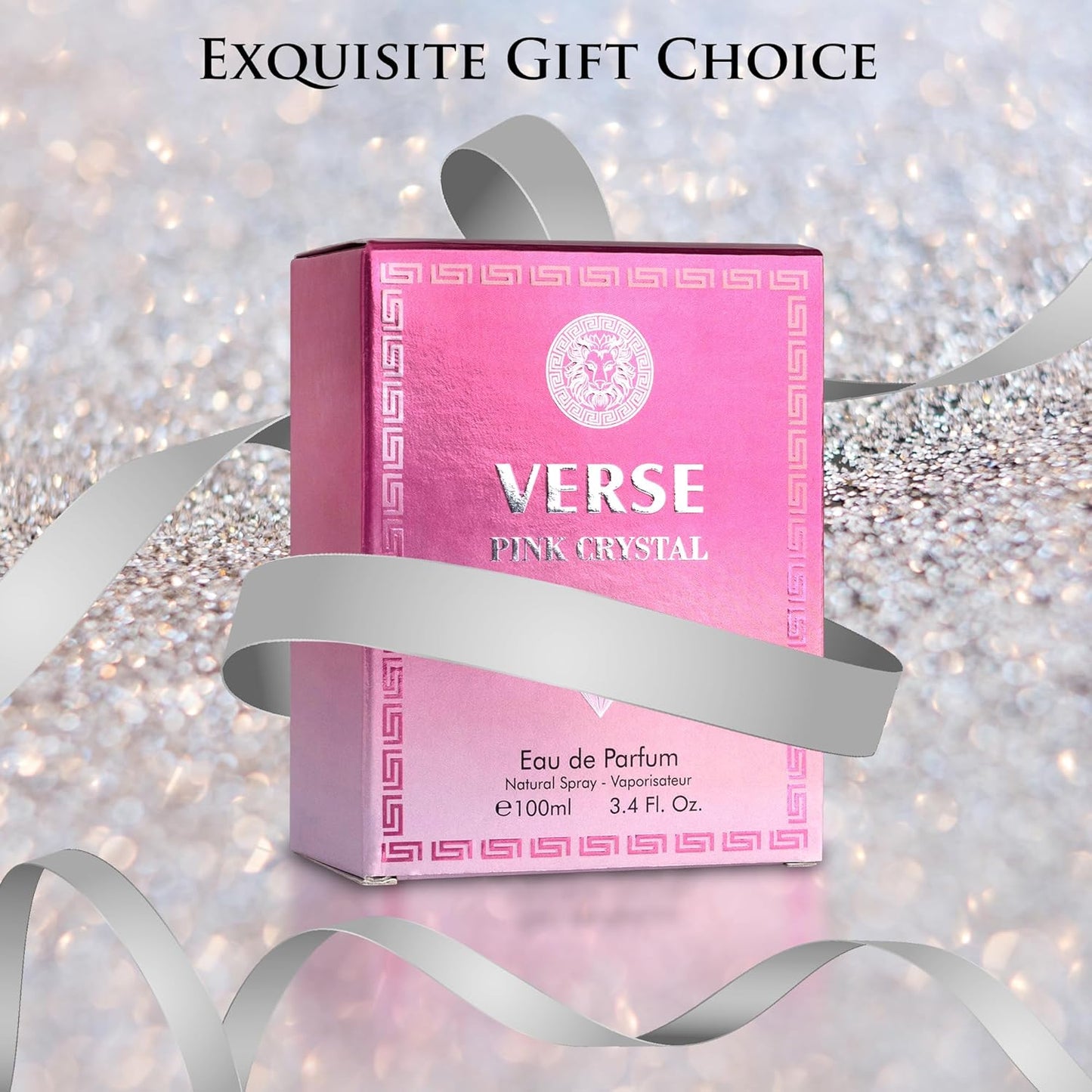 Verse Pink Crystal Eau De Parfum for Women - Floral & Fruity Scent with Pomegranate & Peony - Elegant 100ml Bottle