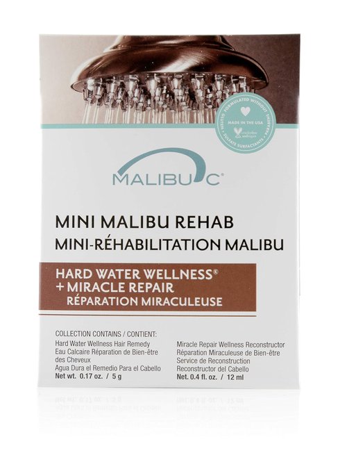 Malibu C Mini Rehab Hard Water Wellness | 2 Nourishing Remedy Packets for Hair Detox