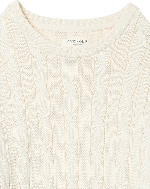 Goodthreads Men's Soft Cotton Cable Knit Crewneck Sweater - Comfortable & Stylish | Various Colors Available