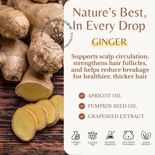 Edenika Botanicals Ginger Root Shampoo - Fortifying Biotin Formula for Hair Regrowth & Scalp Nourishment | 16 fl oz
