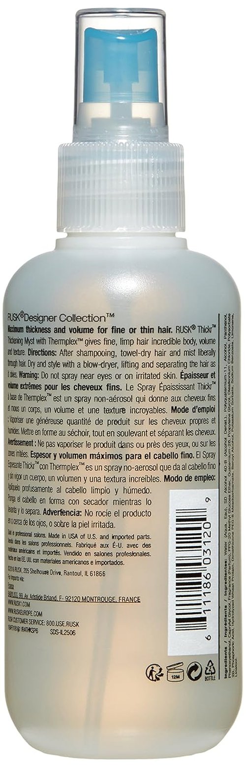 RUSK Thickr Thickening Myst Spray - Volumizing Hair Mist for Full-Bodied Style | 6 Fl Oz