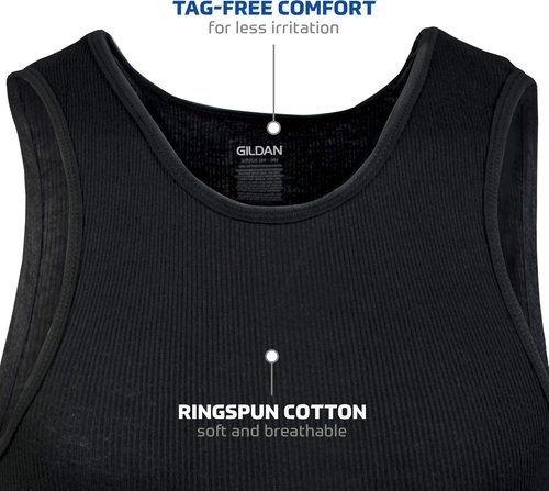 Gildan Men's A-Shirts | Comfortable Multipack Tanks for Everyday Wear - Classic Fit