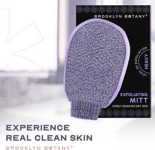 Brooklyn Botany Exfoliating Mitt - Heavy Duty Body Scrubber for Massage & Dead Skin Removal - 1 Mitt