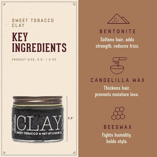 18.21 Man Made Hair Styling Clay - Original Sweet Tobacco Scent | Matte Finish, 2oz