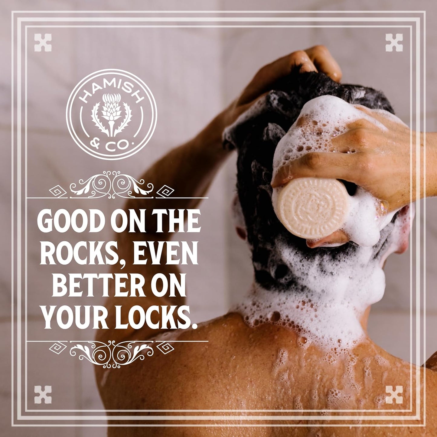Viori Hamish & Co. Conditioner Bar for Men - Whiskey Infused Charred Patchouli | Natural & Handcrafted in Scotland