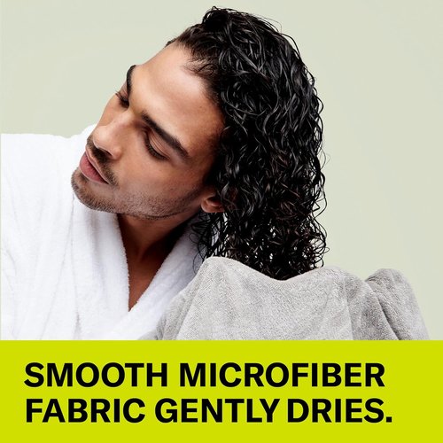 DevaCurl Microfiber Anti-Frizz Hair Towel - Gently Dries Hair | Soft Gray Color