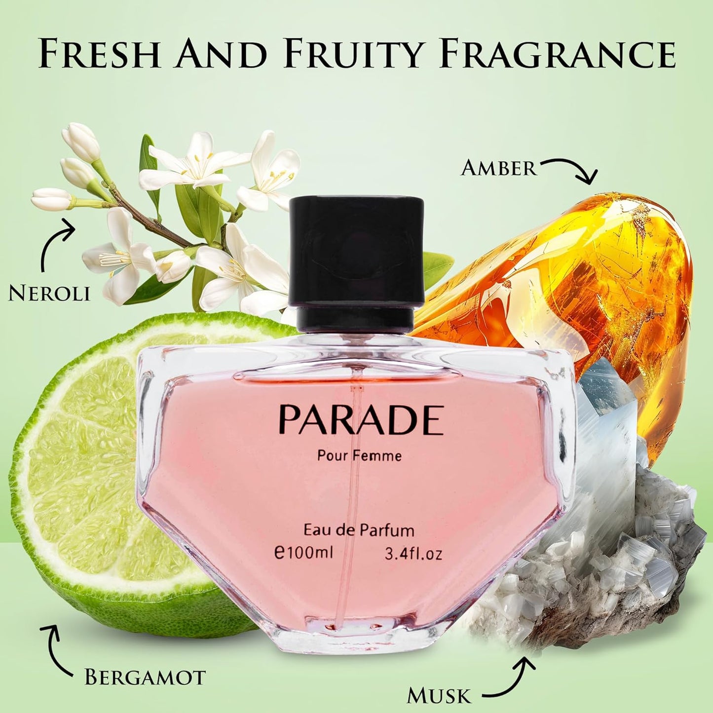 URBAN COLLECTION Parade Eau De Parfum for Women - Vegan & Cruelty-Free Amber Floral Scent | 100ml Elegant Bottle