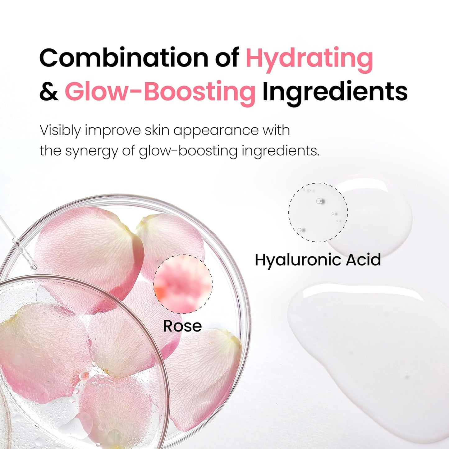 DERMALOGY by Neogen Hyal Glow Rose Essence - Hydrating Formula with 74% Damask Rose Water | 160ml / 5.41 oz