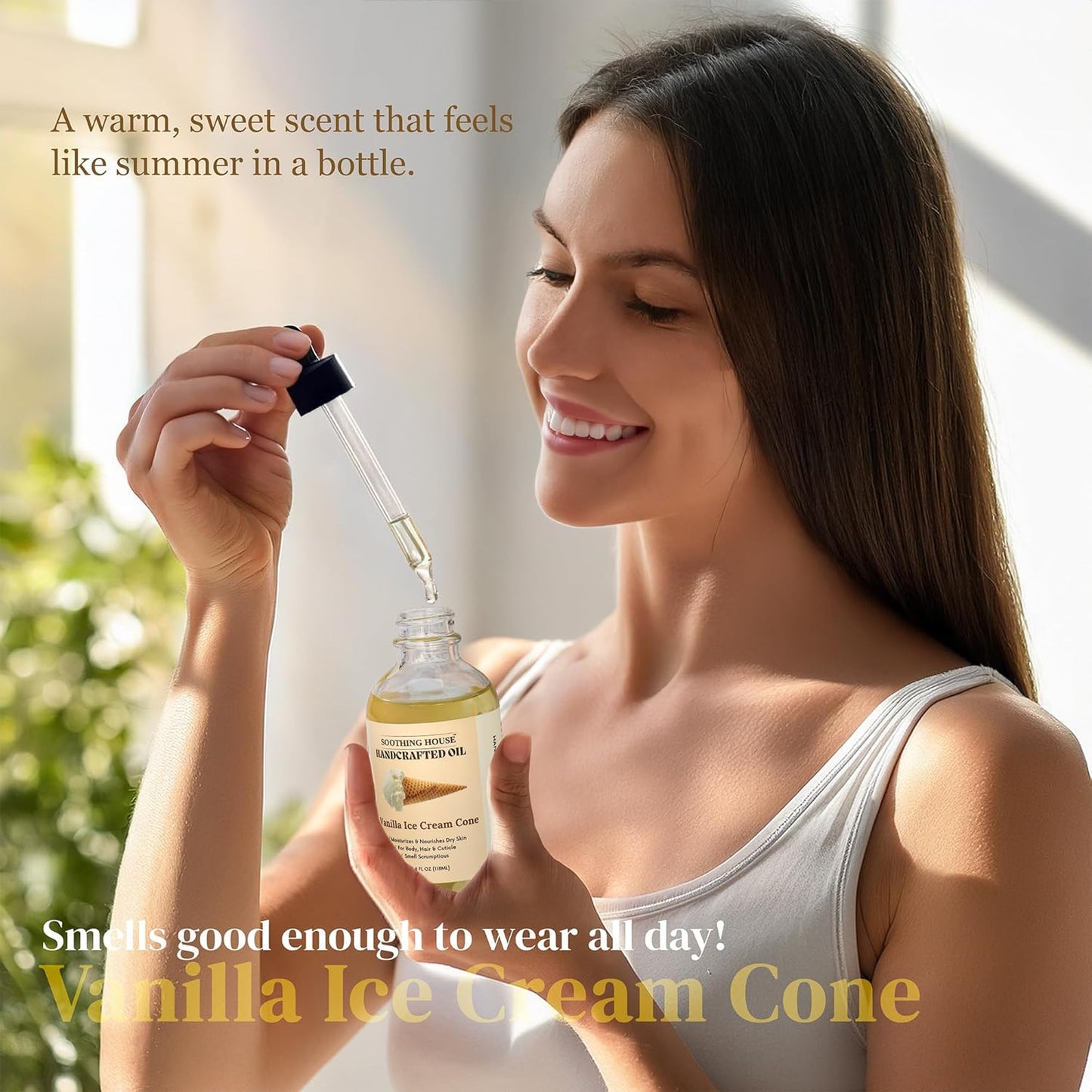 Vanilla Ice Cream Cone Body Oil - Premium Non-Greasy Moisturizer for Glowing Skin | 4 Fl Oz