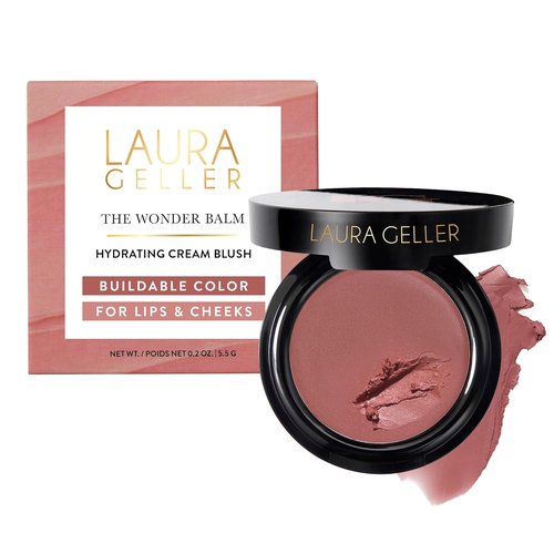 Laura Geller New York Wonder Balm Cream Blush - Hydrating, Weightless Color & Glow for Mature Skin - Vegan Squalane, 03 Rosy Refresh