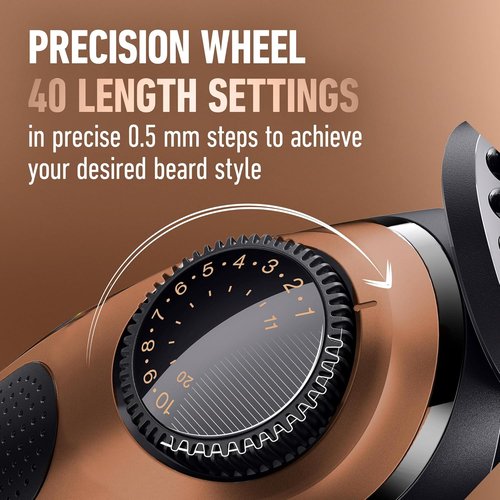 King C. Gillette Beard Trimmer PRO - 40 Length Settings, Cordless Design, Includes T-Blade & Accessories