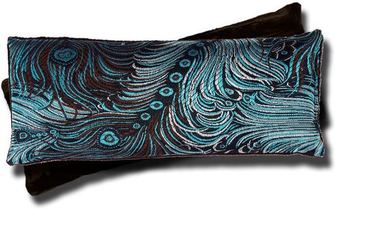 Candi Andi Handmade Luxe Serenity Eye Pillow - All-Natural Flaxseed & Lavender Scented – Weighted Eye Mask for Yoga, Meditation, Hot & Cold Therapy - Dark Turquoise - TEPL-DT