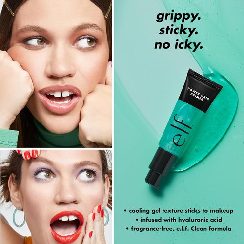 e.l.f. Power Grip Primer - Hydrating Gel-Based Face Primer for Smooth Skin & Makeup Grip | 0.811 Fl Oz (24 ml)