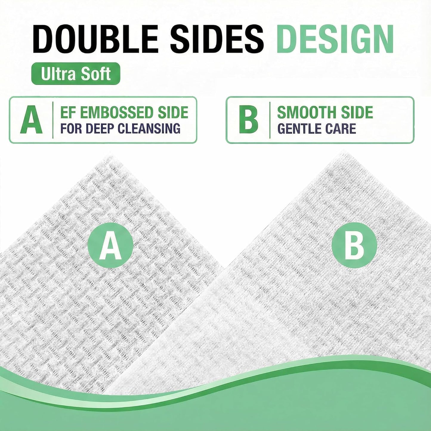 Vinda Clean Face Towels - Disposable Makeup Remover Wipes for Sensitive Skin | XL Size, 50 Count