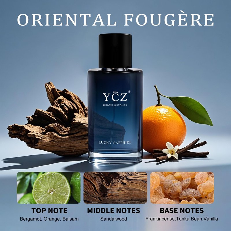 Ycz Lucky Men's Eau De Parfum New Round Box Packaging,1.7oz(50ml),Long Lasting EDP Men.Making it the ideal gentlemen’s gift (2-Pack)