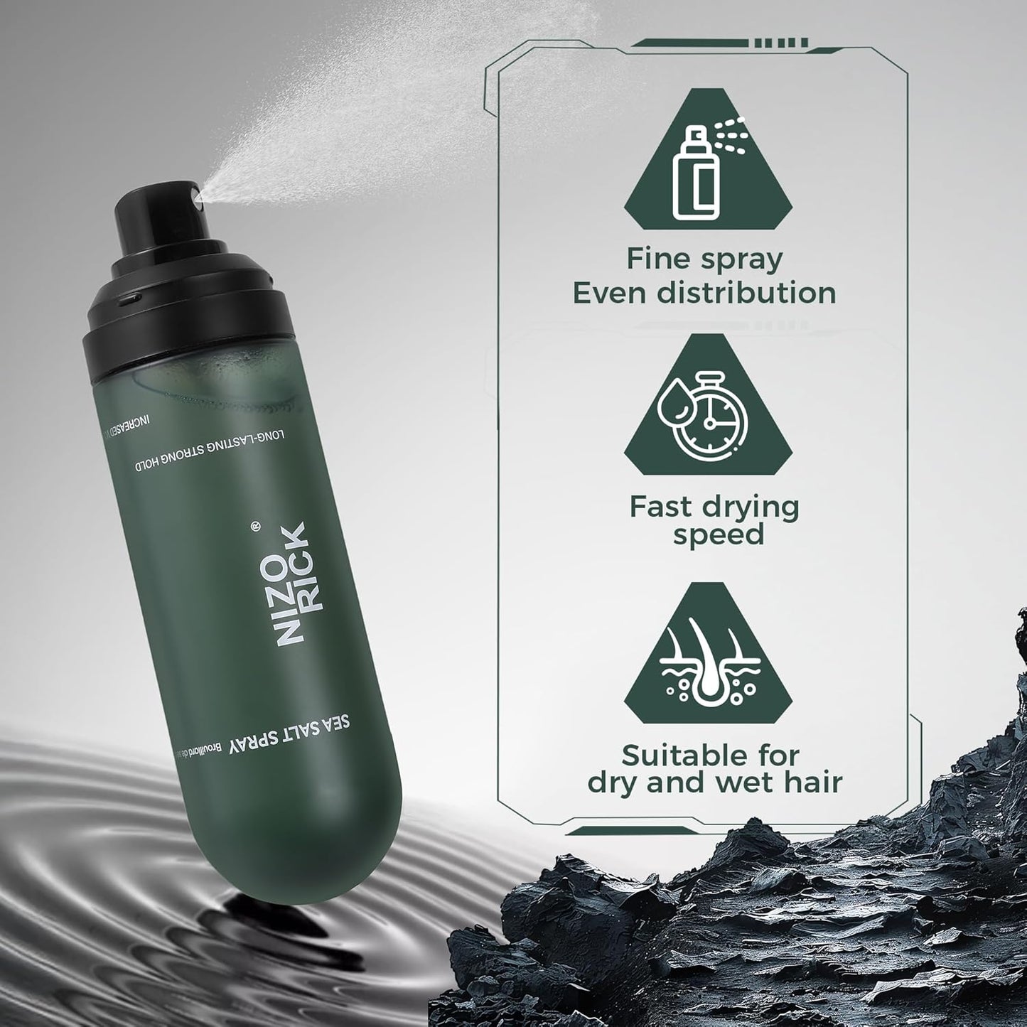 Sea Salt Hair Spray by [Brand Name] - Natural Volume & Texture | Travel Size 100ml, Strong Hold