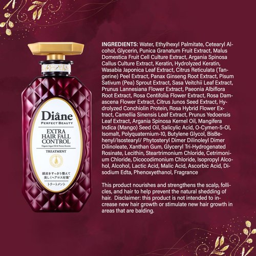 Moist Diane Anti Hair Loss Shampoo and Conditioner Set for Women & Men, Hair Thickening Shampoo for Hair Fall by Argan Oil, Keratin, Ginseng Root, Wasabi Extract in Japan 30.4 Fl Oz HAIR FALL CONTROL