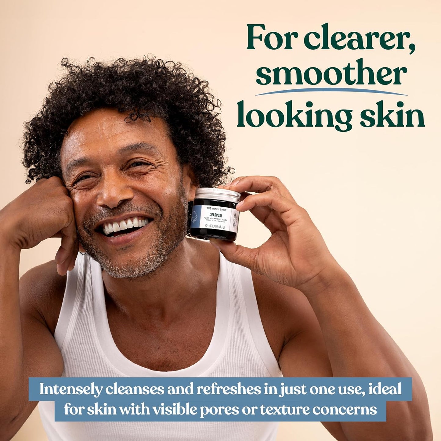 The Body Shop Charcoal Pore-Minimizing Mask - Clay-Based Exfoliating Face Mask | Absorbs Oils & Impurities, 75 ml