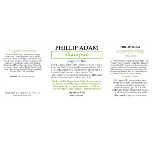 Phillip Adam Fragrance-Free Shampoo - Sulfate & Paraben Free - pH Balancing Formula - 12 Ounce