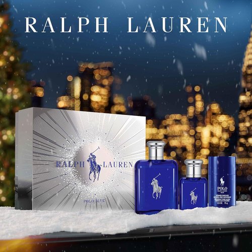 Ralph Lauren - Polo Blue Eau de Toilette Men's Cologne Trio Set | Full Size 4.2 Fl Oz & Travel Size 1.35 Fl Oz