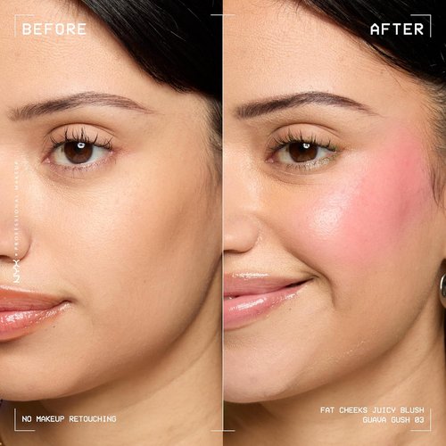 NYX PROFESSIONAL MAKEUP Fat Cheeks Liquid Blush - Buildable Dewy Formula for 12HR Wear | Guava Gush (Bright Pink)