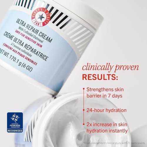 First Aid Beauty Ultra Repair Cream - Intense Hydration Moisturizer for Face & Body | Rich Whipped Texture, 170.1g
