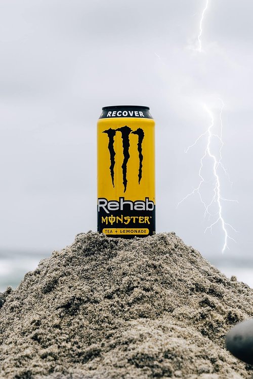 Monster Rehab Tea - Lemonade Energy Drink, 15.5 Ounce Cans | Refreshing Energy Iced Tea, Pack of 15