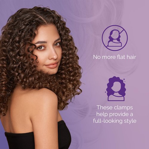 Curl Keeper Claw Clips for Thick & Thin Hair, Roller Jaw Clamps (12-Pack) - Wide Teeth Large Hair Clips for Women - Supports & Creates Volume - Hair Styling Accessories are Lightweight & Easy Clean