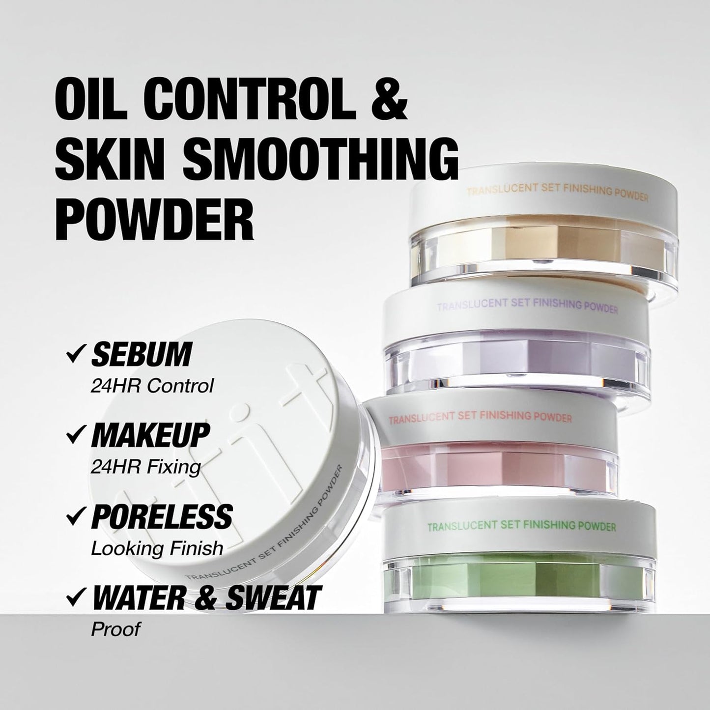 TFIT Translucent Finishing Powder - Lightweight Matte Face Powder for Sebum Control | 0.24 Oz Baby Pink