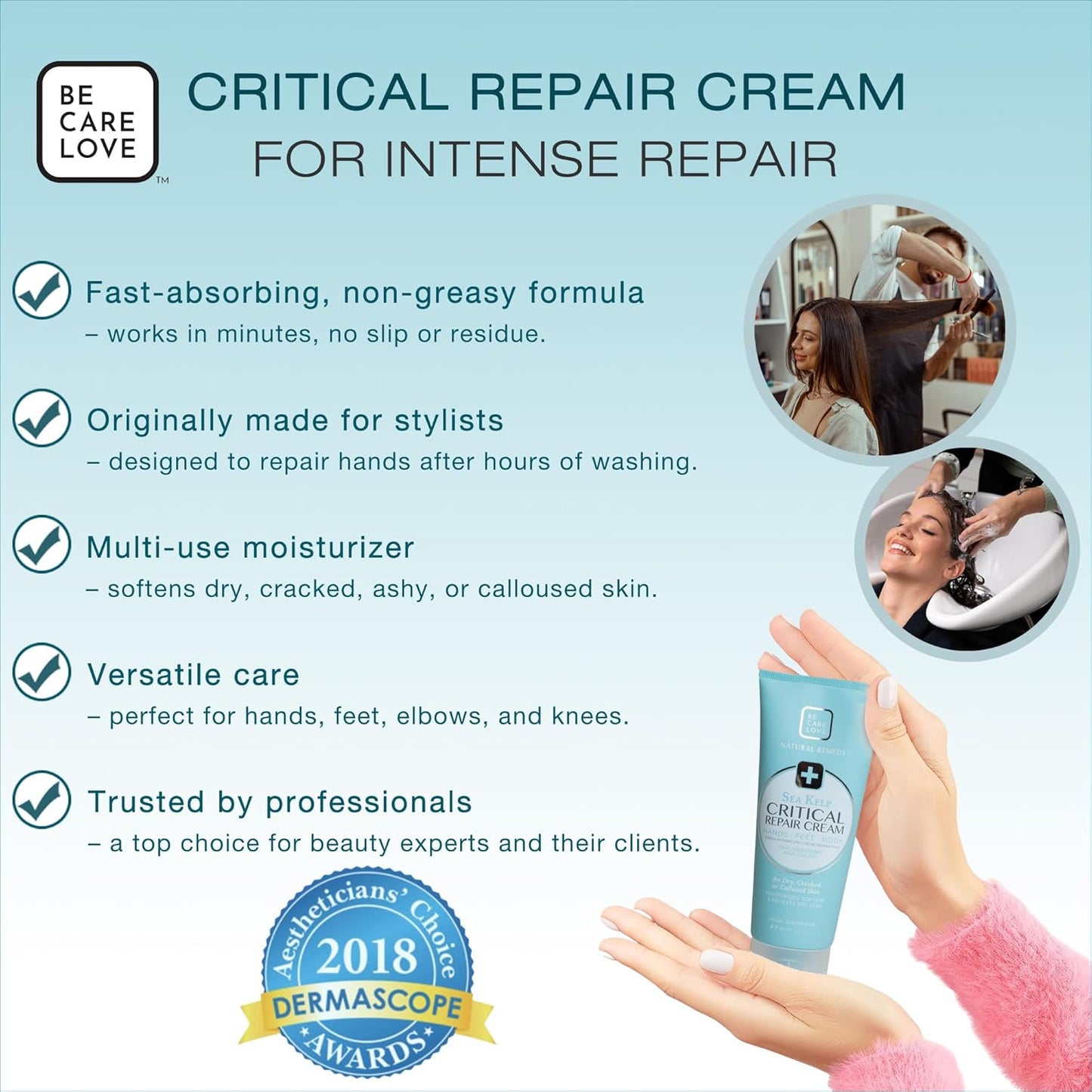 BCL Spa Critical Repair Cream - Intense Hydration with Organic Arnica & Sea Kelp | 3 Fl Oz