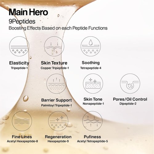 9PEPTIDES MYCO Anti-Aging Peptide Serum - Hydrating 30ml Booster with Niacinamide & Mushroom Complex | Collagen Support, Smooths Wrinkles