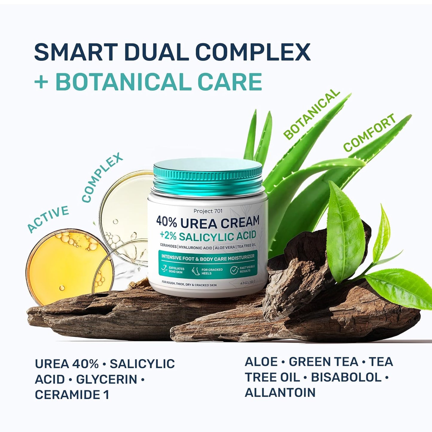 Urea Cream 40% - Maximum Strength Callus Remover Foot Cream for Dry Cracked Heels | 4.3 oz