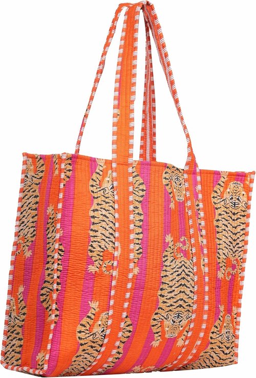 INDACORIFY Cotton Printed Tote Bag - Handmade Ethnic Design for Women | Stylish Daily Use Shopping Bag