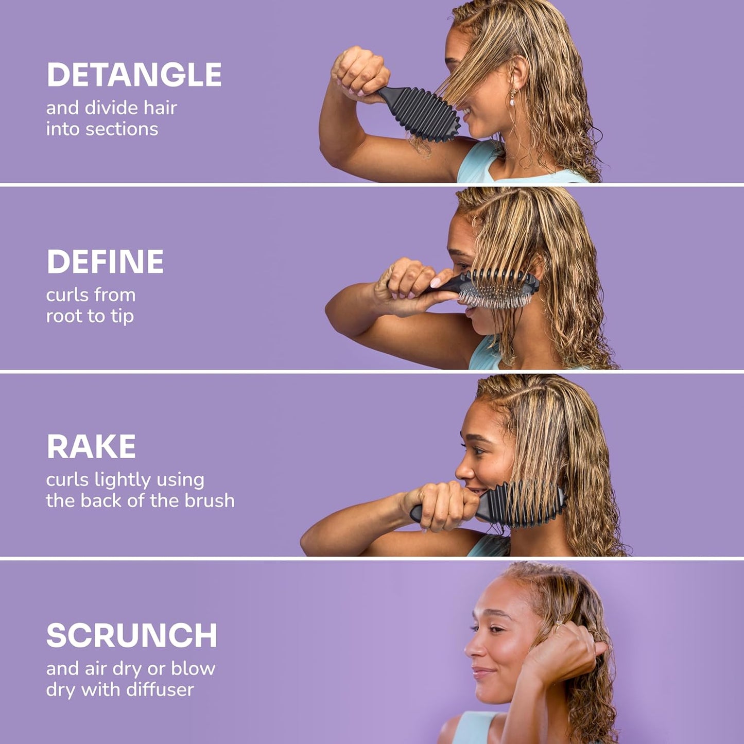 Wet Brush Curl Shaper Detangler Brush - Pink | Frizz-Free Curl Defining for All Hair Types