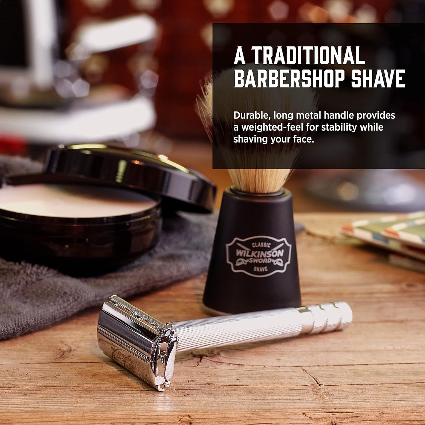 Wilkinson Sword Double Edge Razor - Precision Shaving with 5 Blade Refills | Men's Grooming Essential