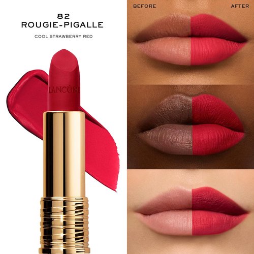 Lancôme L’Absolu Rouge Drama Matte Lipstick - Ultra Matte Finish, 8HR Full Coverage, Moisturizing Formula