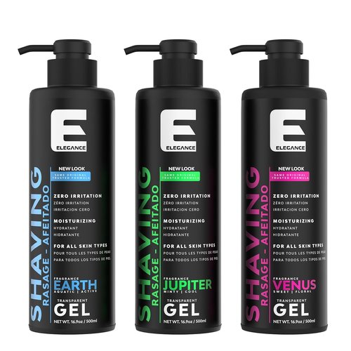 E Elegance Shaving Gel - Minty Cool Jupiter Fragrance for Men & Women | 16.9 Oz Ultimate Irritation-Free Solution