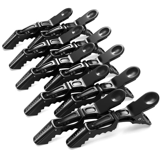 FRAMAR Black Hair Clips 10 pcs, Hair Clips For Women, Premium Hair Clip, Alligator Hair Clips for Styling Women, Alligator Clips for Hair, Pince a Cheveux, Hair Accessories, No Crease Hair Clips.