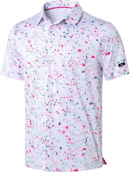 Obla Men's Golf Polo Shirt - Short Sleeve Dry Fit Performance | Moisture-Wicking Casual Print