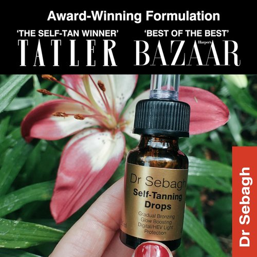 Dr Sebagh Self-Tanning Drops - Customizable Streak-Free Face Tanner | Natural Golden Glow (0.17 fl oz)