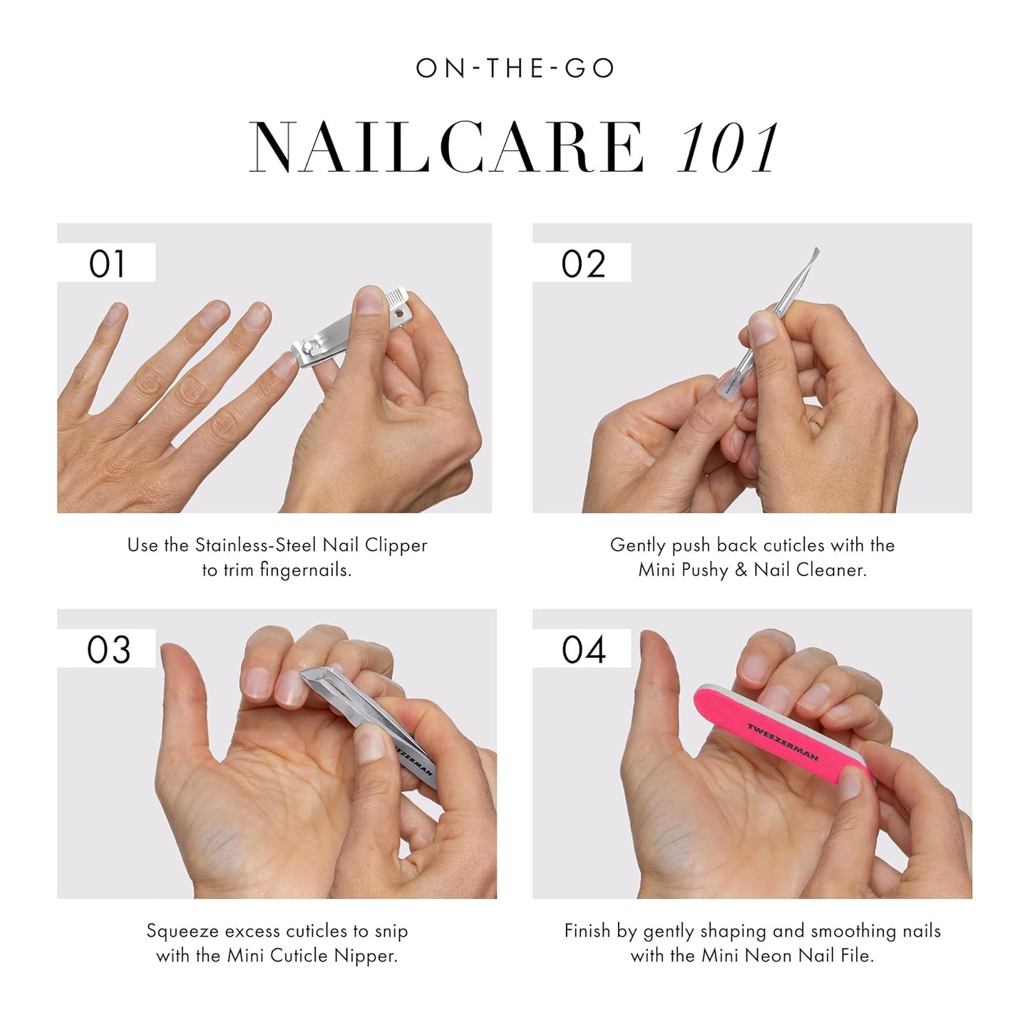 Tweezerman Mini Neon Nail Rescue Kit - Essential Tools for Perfect Nails | Compact & Stylish
