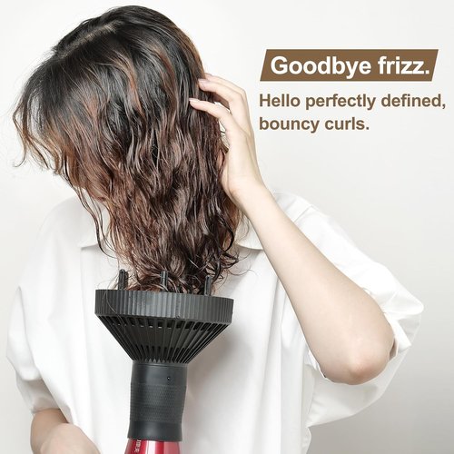 PERFEHAIR Hair Diffuser - Professional Salon Attachment for Frizz-Free Curly Hair | 1.57"-2" Nozzle, Black