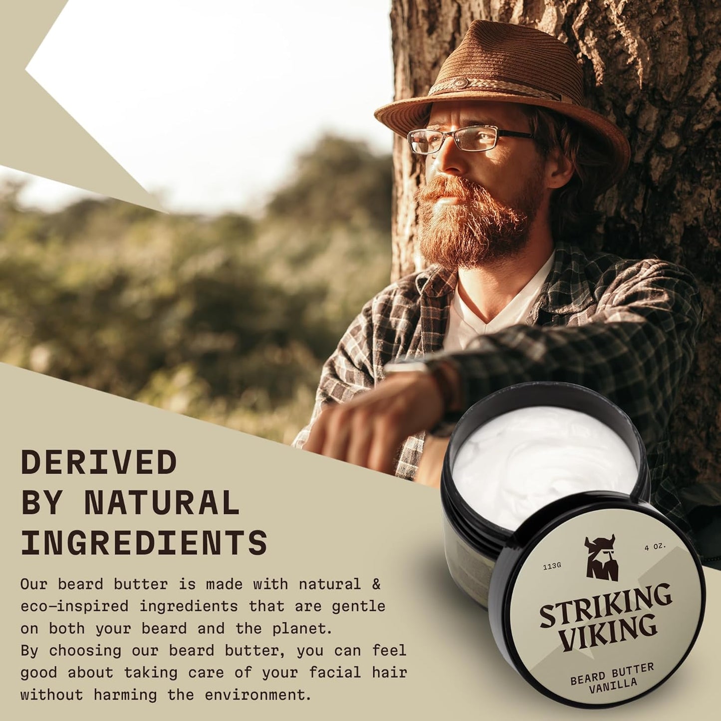 Striking Viking Beard Butter - Non-Greasy Hydrating Moisturizer With Natural Ingredients | Vanilla, 4oz