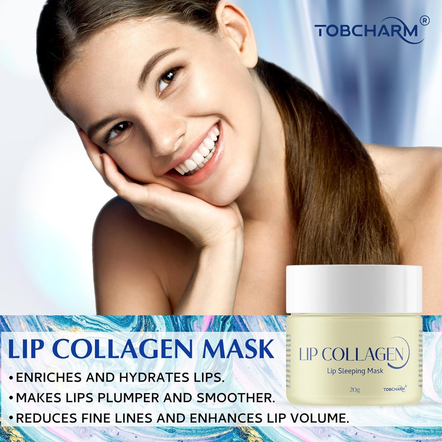Skiennix Lip Sleeping Mask - Hydrating Overnight Collagen Lip Plumper with Hyaluronic Acid | 20g