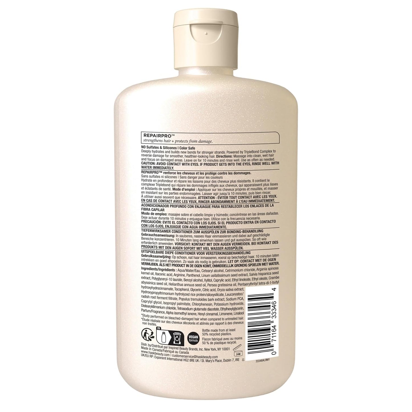 HASK Bond Building Deep Conditioner - Triple Bond Complex & Argan Oil, Repairs Damage, 8 oz