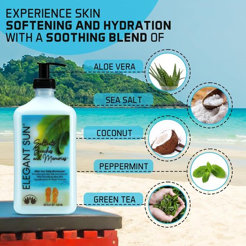 **Elegant Sun Saltwater Beaches Tan Extender - Aloe Vera After Sun Lotion for Sensitive Skin | Unisex Fresh Scent**