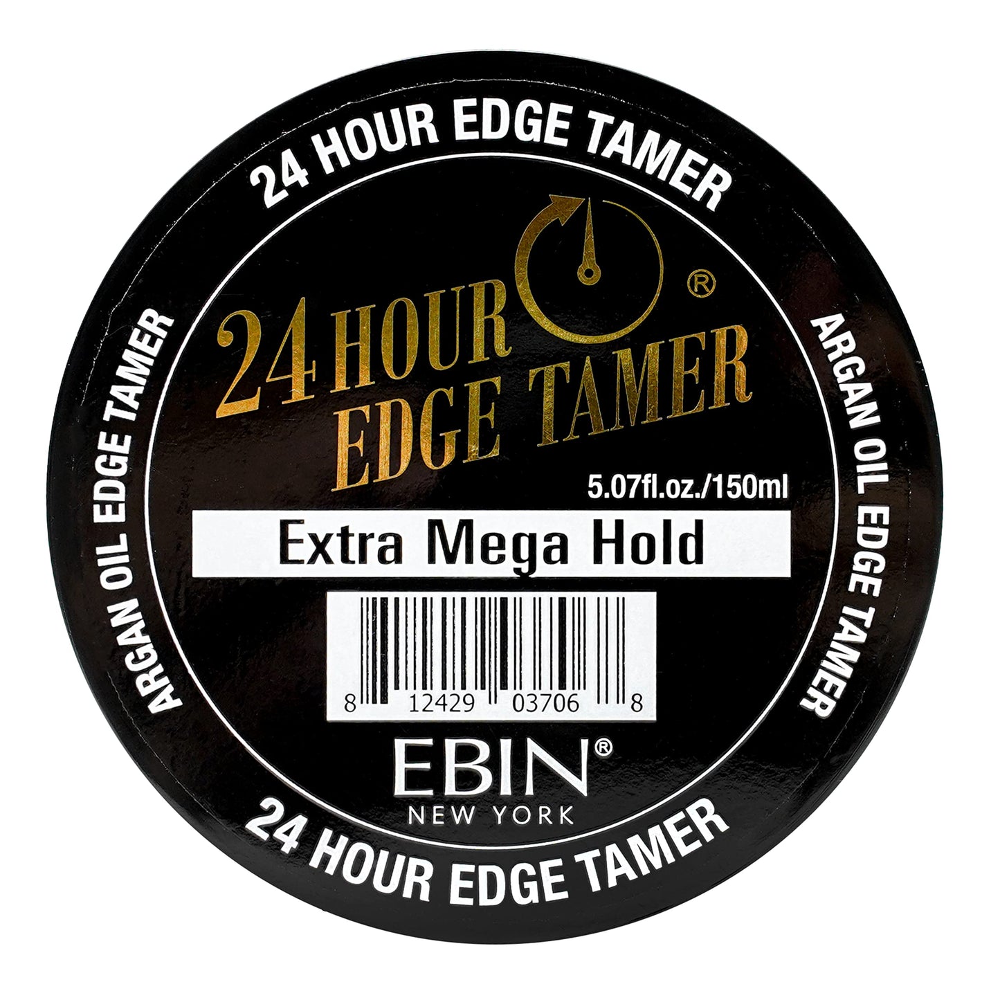 EBIN NEW YORK 24 Hour Edge Tamer, Extra Mega Hold, 5.07oz / 150ml - No Flaking, No White Residue, Shine, Moisture and Prevent Breakage with Castor Oil