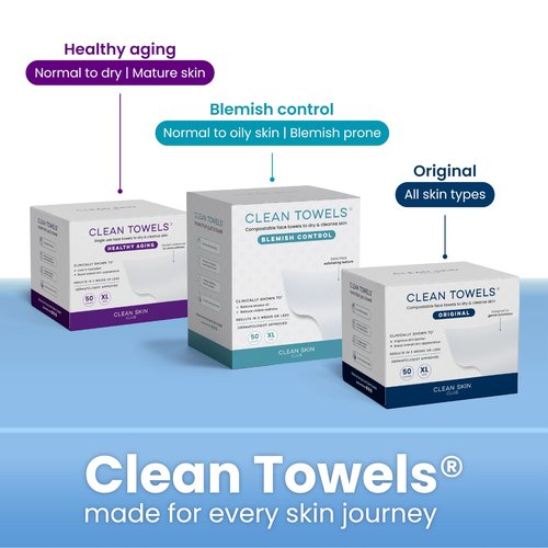 Clean Skin Club Clean² Pads 2.0 [NEW & Improved Edges] Guaranteed Not to Shed & Tear, Unique Triple Layers, Textured Side & Ultra Soft Side, Organic Disposable Cotton, Pair with Makeup Remover 2 Pack